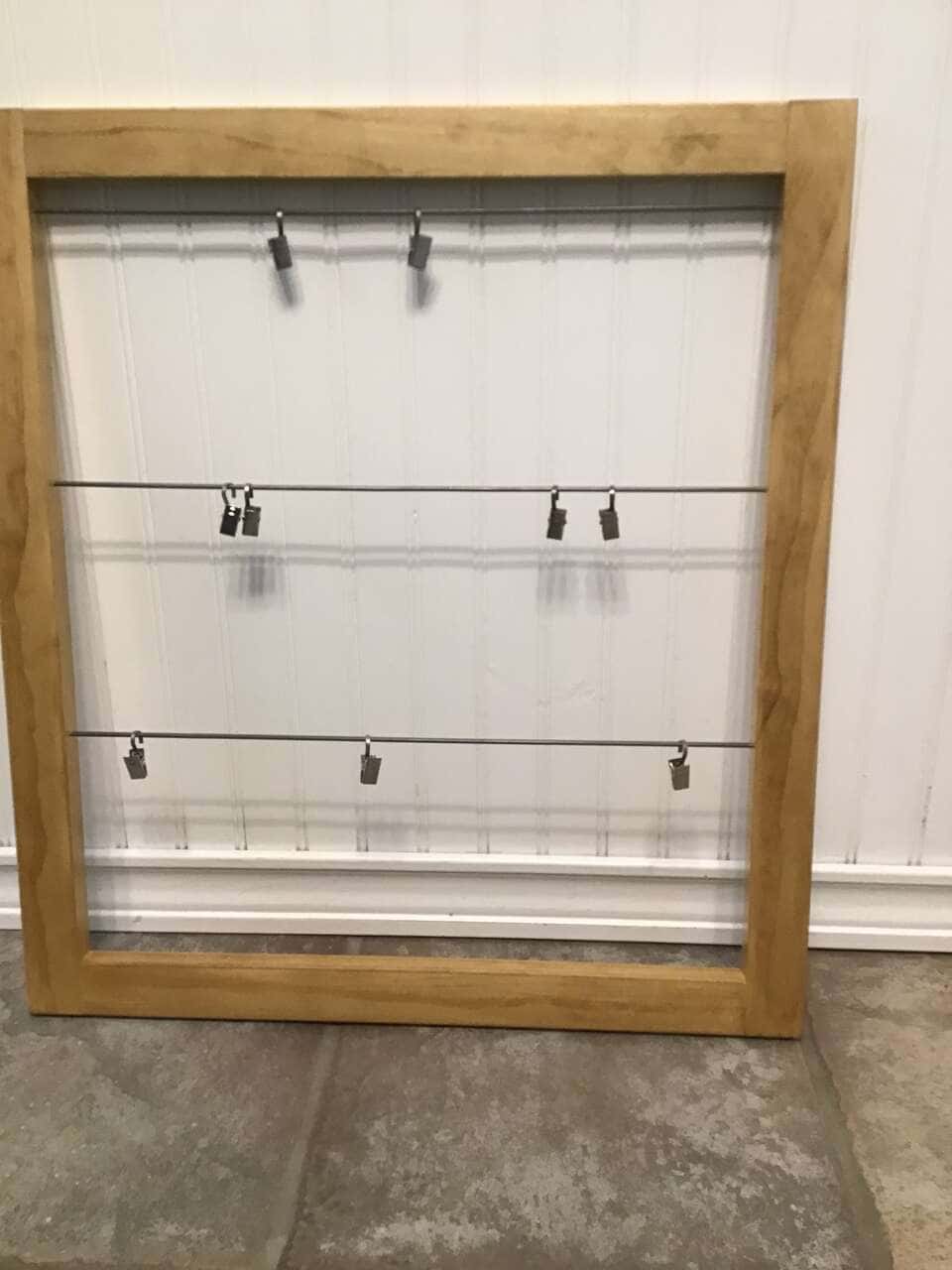 (New) Real Wood Clothespin Clip Wall Frame
